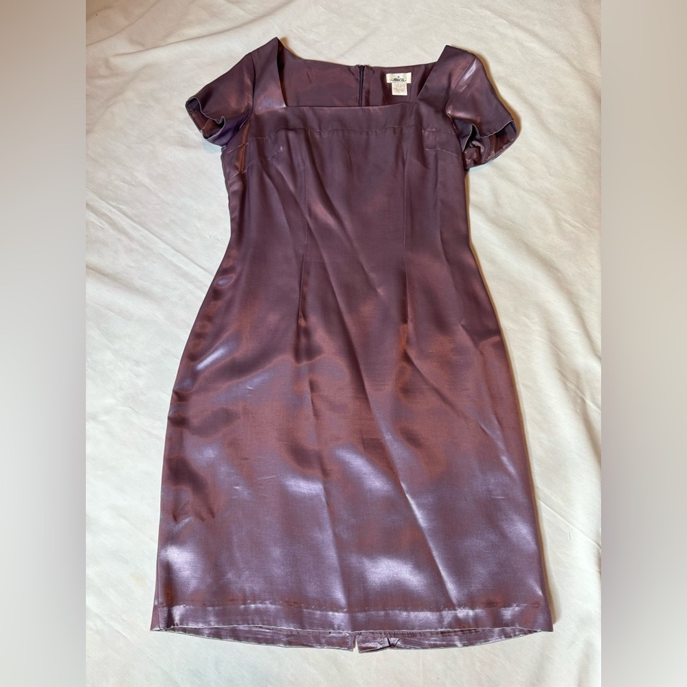 Vintage Purple Cap Sleeve Dress Size 8
